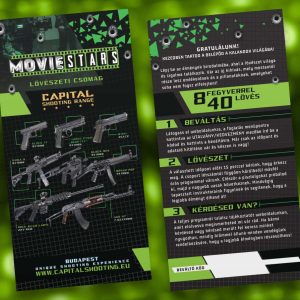 Élmény ajándék Movie Stars lövészeti csomag Capital Shooting Range Budapest lőtér