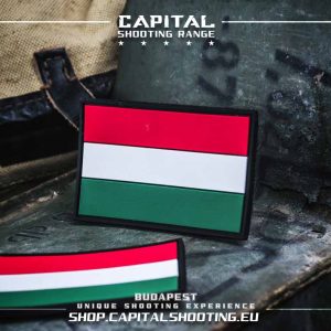 Magyar Zászló Tépőzáras PVC Felvarró Capital Shooting lőtér Budapest
