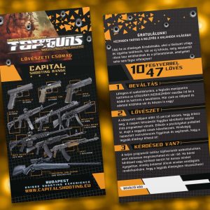 Élmény ajándék Top Guns lövészeti csomag Capital Shooting Range Budapest lőtér